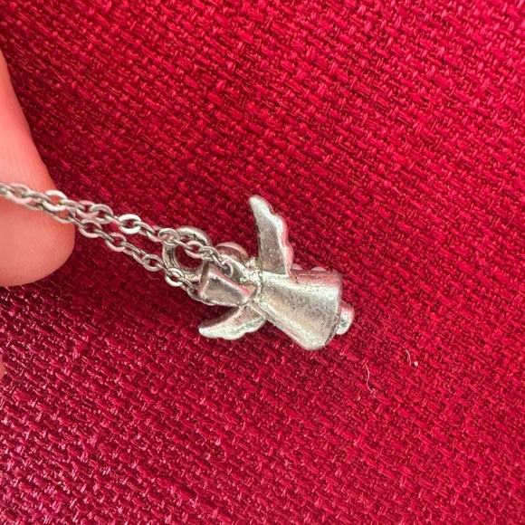 Silver Angel Pendant with White Accents - Picture 7 of 8